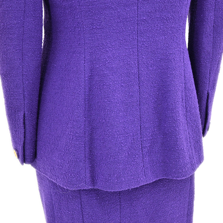 Chanel Setup Suit Jacket Skirt Purple 26 #40