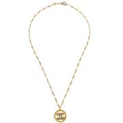 Chanel Pendant Necklace Rhinestone Gold 3438/1982