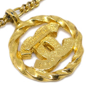 Chanel Pendant Necklace Rhinestone Gold 3438/1982