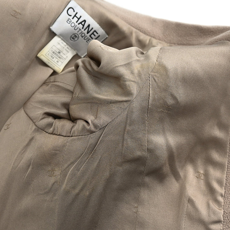 Chanel 1996 Setup Suit Jacket Skirt Brown #40