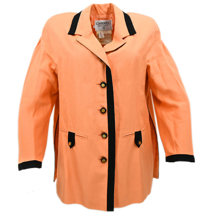 Chanel Single Breasted Jacket Orange #48