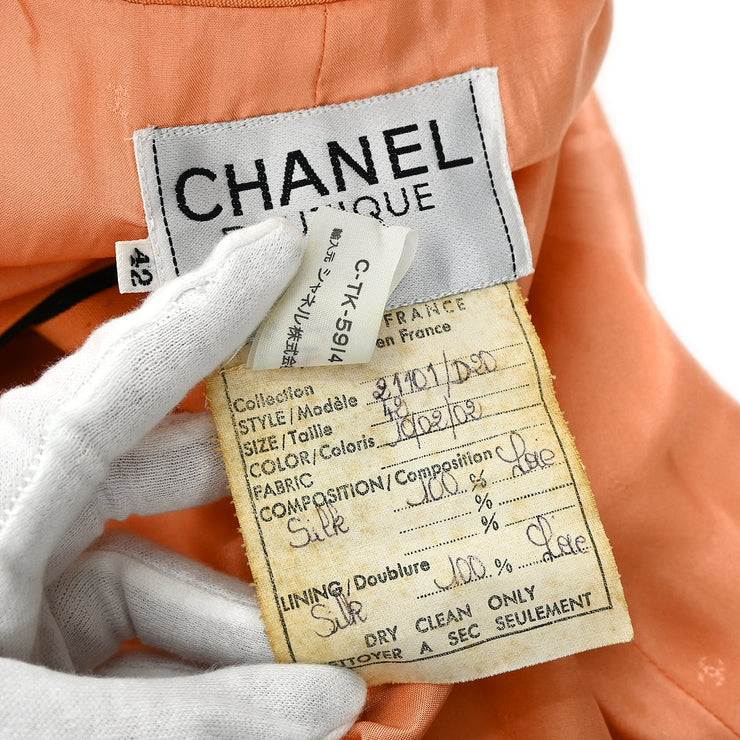 Chanel Single Breasted Jacket Orange #48