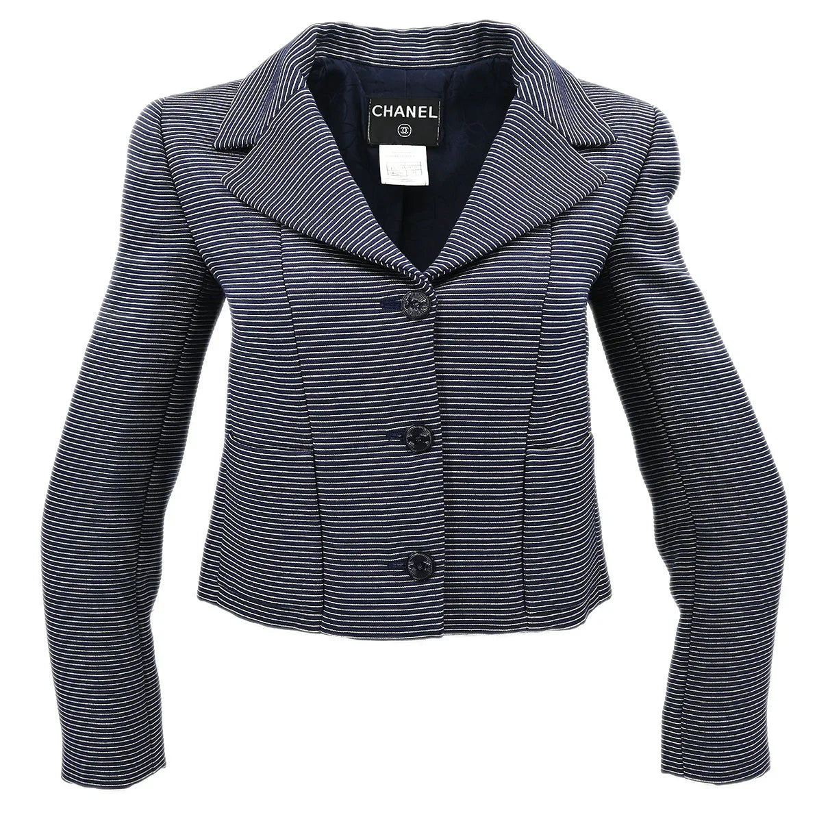 シャネル　2001年　ジップアップ　サイズ38 Chanel 2001 Single Breasted Jacket Black #38 – AMORE Vintage