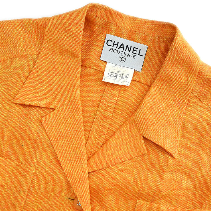 Chanel 1996 Single Breasted Jacket Orange #38