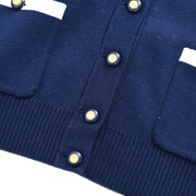 Chanel Short Sleeve Cardigan Navy