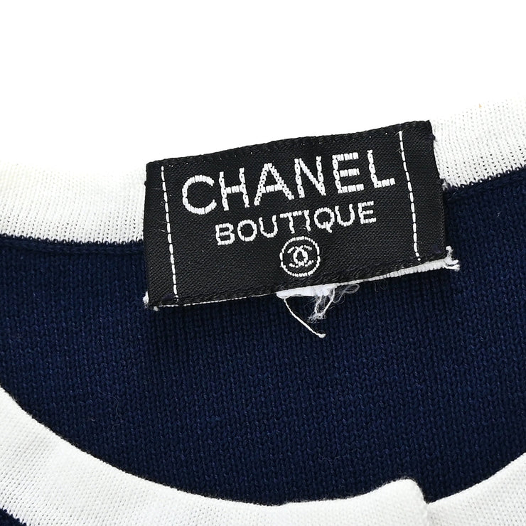 Chanel Short Sleeve Cardigan Navy