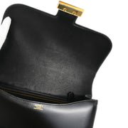 Hermes Black Box Calf Constance 23 Guilloche Shoulder Bag