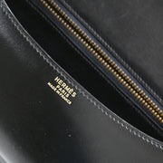 Hermes Black Box Calf Constance 23 Guilloche Shoulder Bag