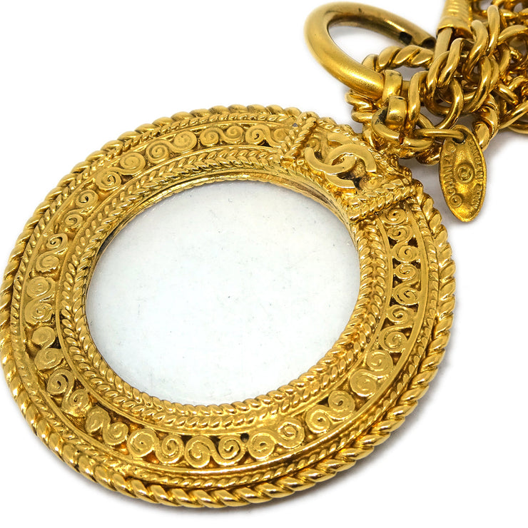 Chanel Gold Loupe Pendant Necklace