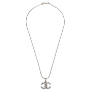 Chanel Silver Necklace Pendant Rhinestone 00A