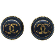 Chanel Black Button Earrings Clip-On 00A