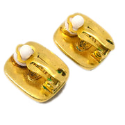 Chanel Gripoix Earrings Clip-On Yellow 99A