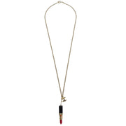 Chanel Lipstick Gold CC Pendant Necklace 04A