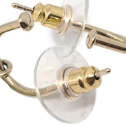 Chanel Cambon Ligne Dangle Piercing Earrings White 05C