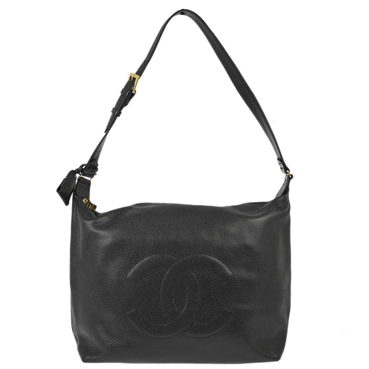 Chanel Black Caviar Hobo Shoulder Bag