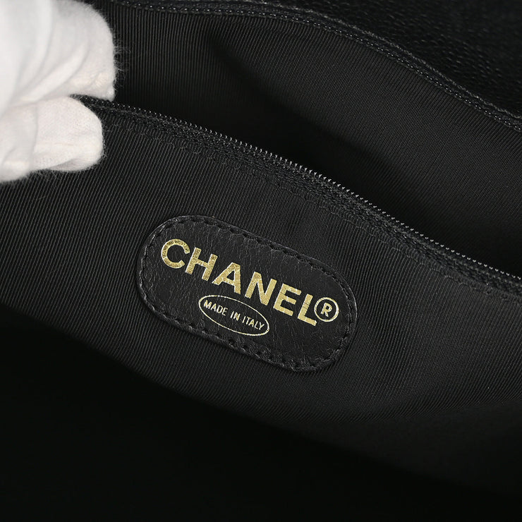 Chanel Black Caviar Chain Shoulder Tote Bag