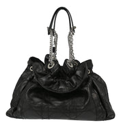 Christian Dior Black Lambskin Bucket Handbag