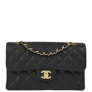 Chanel Black Caviar Small Classic Double Flap Shoulder Bag