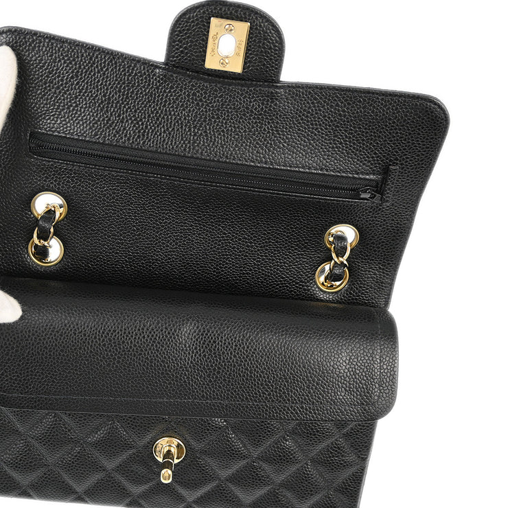 Chanel Black Caviar Small Classic Double Flap Shoulder Bag