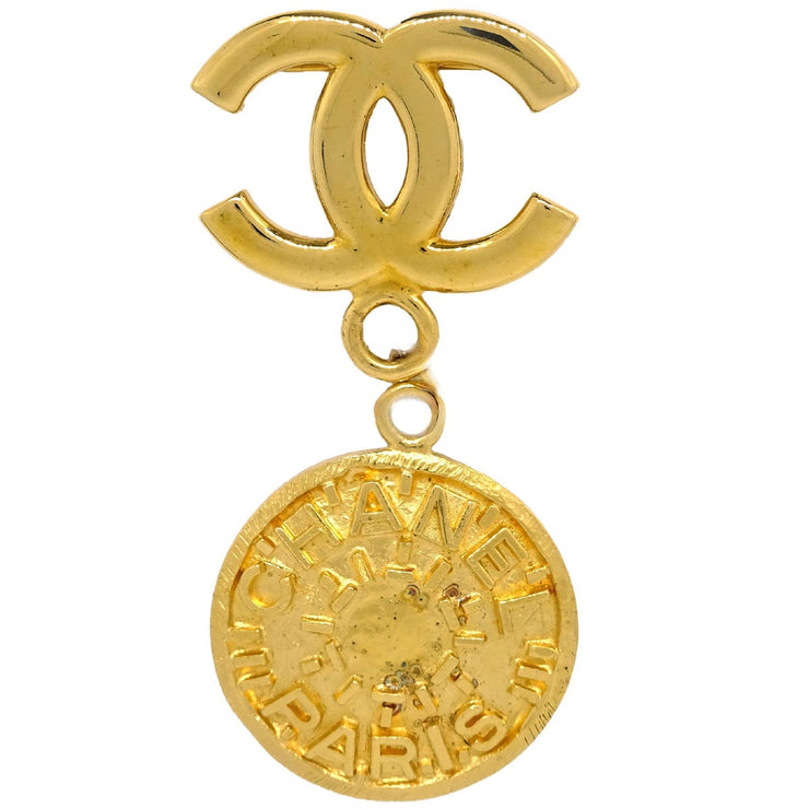 Chanel Medallion Brooch Pin Gold 96P