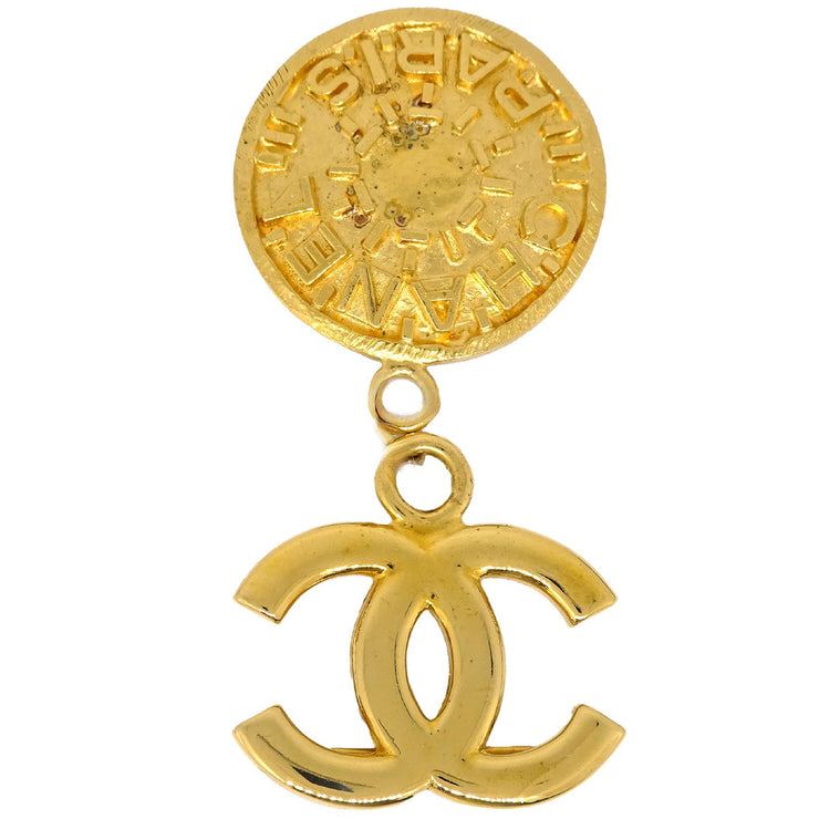 Chanel Medallion Brooch Pin Gold 96P