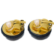 Chanel Black Button Earrings Clip-On 93A