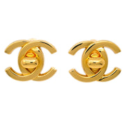 Chanel CC Turnlock Earrings Clip-On Gold Large 96A