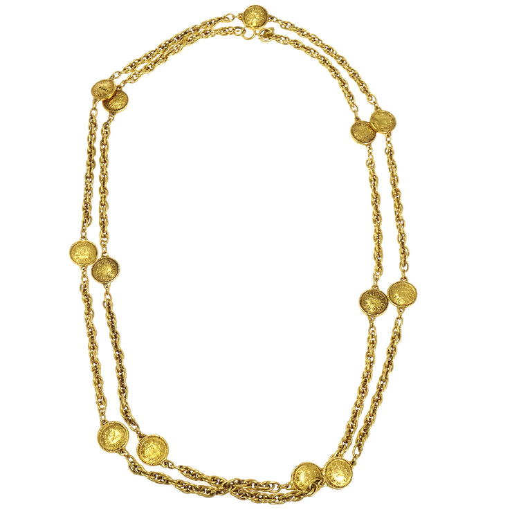 Chanel Medallion Gold Chain Necklace