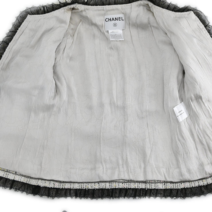 Chanel 2004 Collarless Jacket White 04P #38