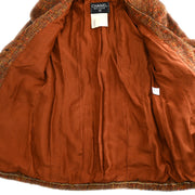 Chanel Collarless Jacket Brown