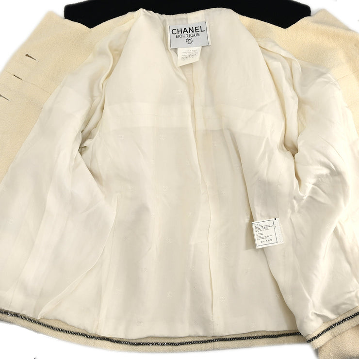 Chanel 1996 Single Breasted Jacket White 96P #40