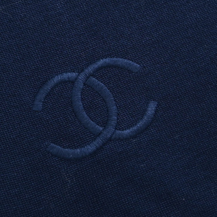 Chanel Sleeveless Sweater Knit Top Navy Blue #44