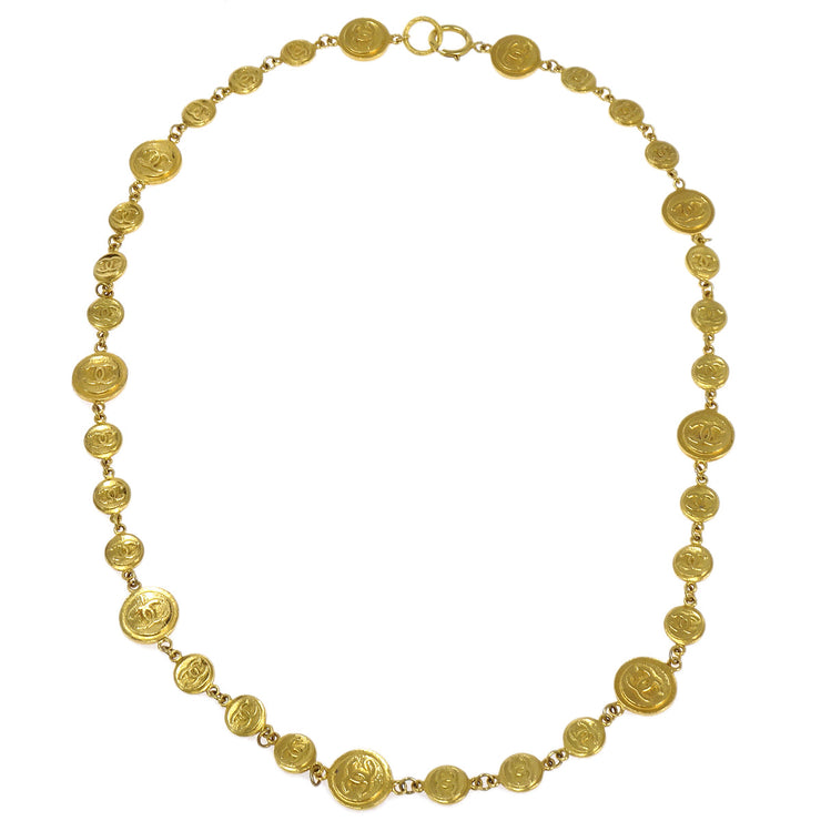 Chanel Medallion Gold Chain Pendant Necklace