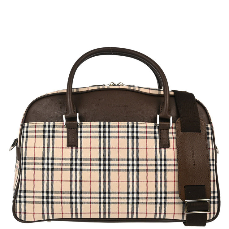 Burberry Beige Brown Burberry Check 2way Shoulder Handbag