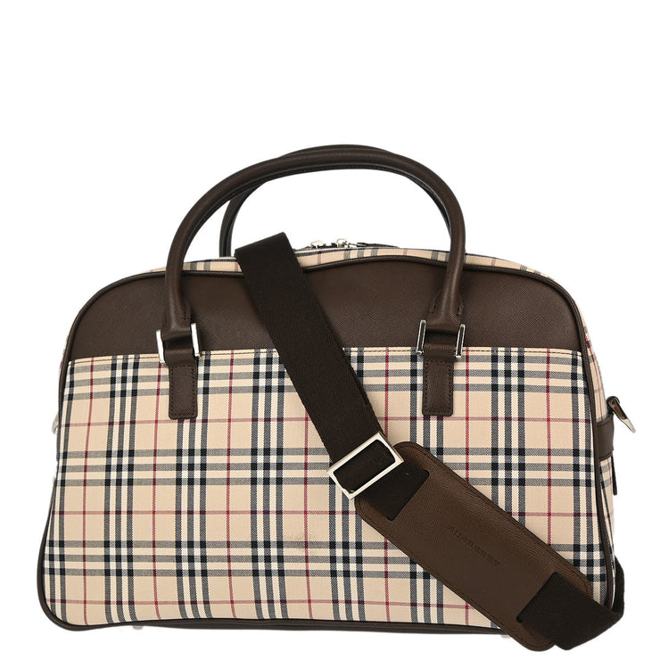 Burberry Beige Brown Burberry Check 2way Shoulder Handbag