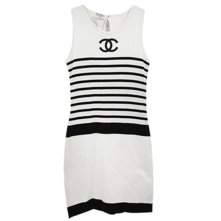 Chanel 1990s Sleeveless Dress White #40