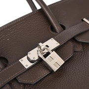 Hermes Brown Taurillon Clemence Birkin 35 Handbag