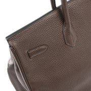 Hermes Brown Taurillon Clemence Birkin 35 Handbag