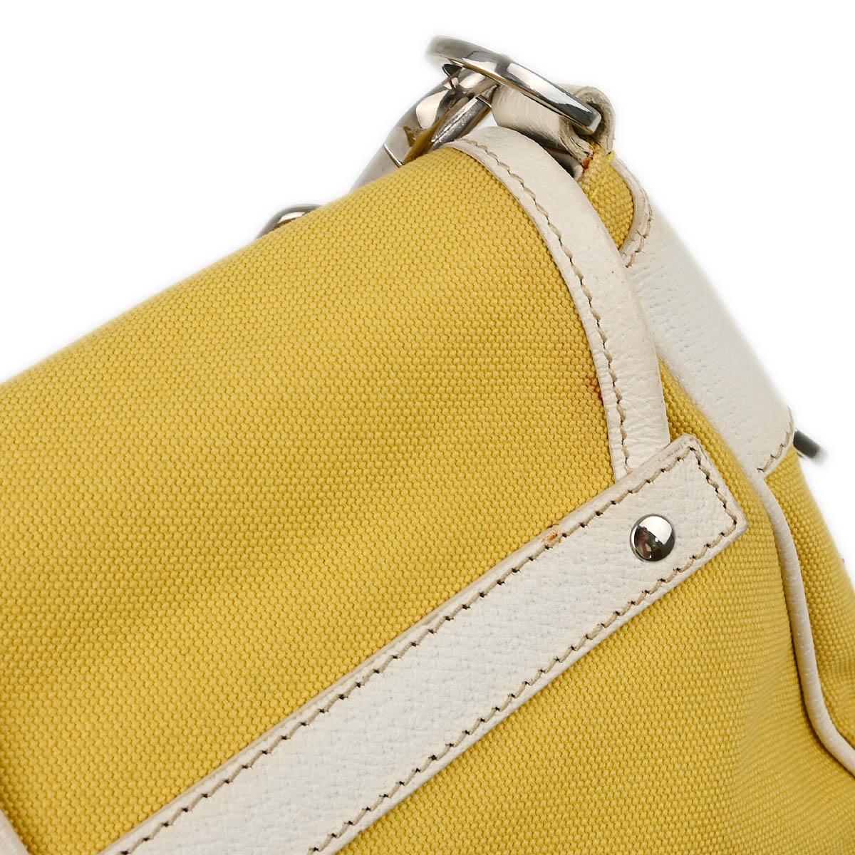 Prada Yellow Canvas Shoulder Bag