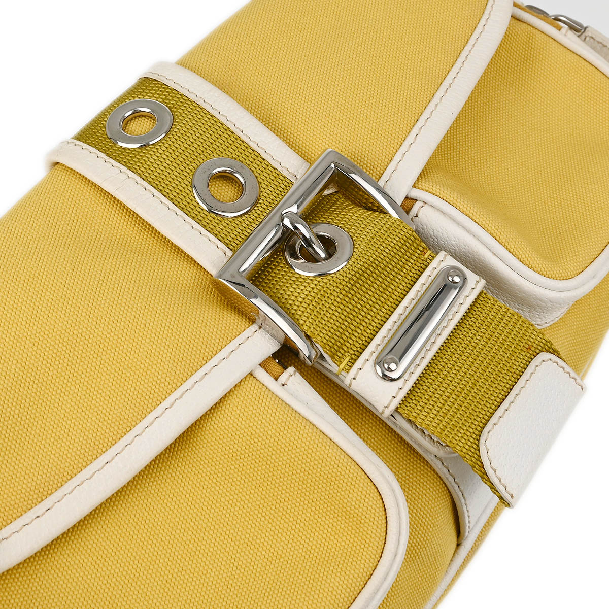 Prada Yellow Canvas Shoulder Bag