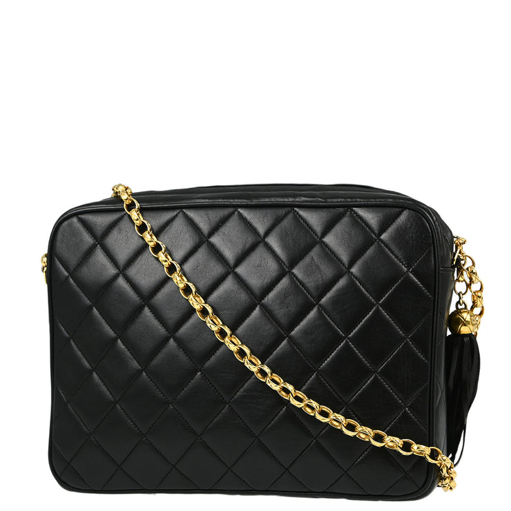 Chanel Black Lambskin Camera Bag Large