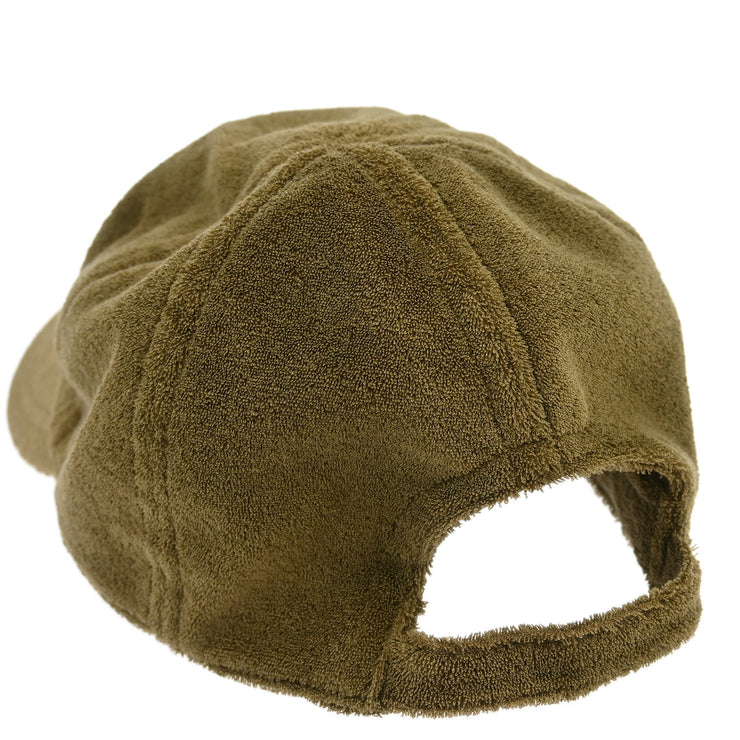 Chanel Cap Hat Khaki #M Small Good