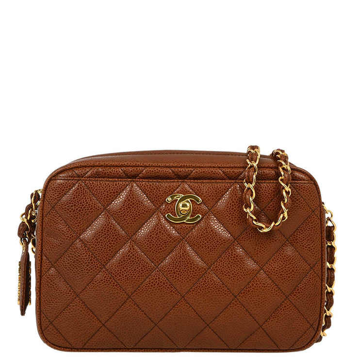 Chanel Brown Caviar Camera Bag Small