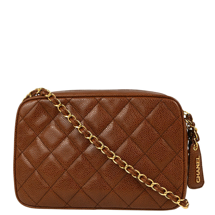 Chanel Brown Caviar Camera Bag Small