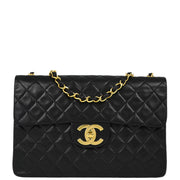 Chanel Black Lambskin Maxi Classic Flap Shoulder Bag