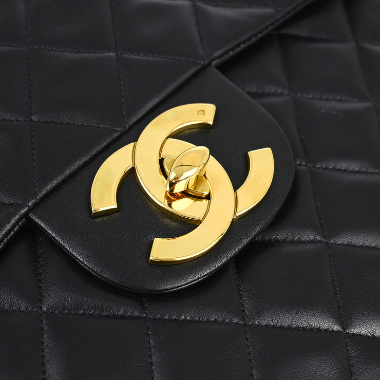 Chanel Black Lambskin Maxi Classic Flap Shoulder Bag