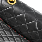 Chanel Black Lambskin Maxi Classic Flap Shoulder Bag