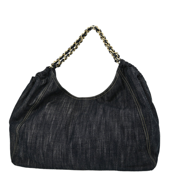 Chanel Blue Denim Coco Cabas Tote Handbag