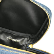 Chanel Blue Denim Timeless Vanity Handbag