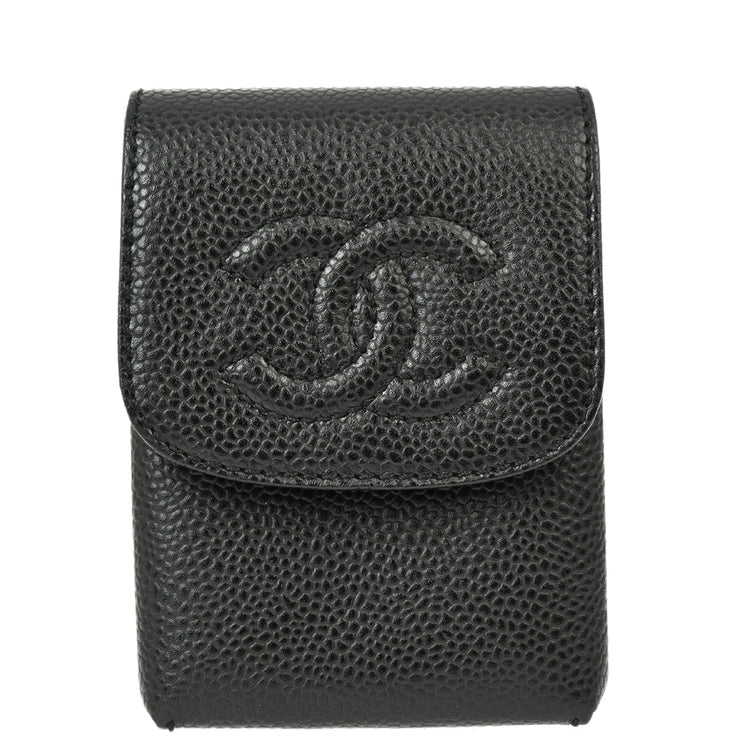 Chanel Black Caviar Cigarette Case Small Good